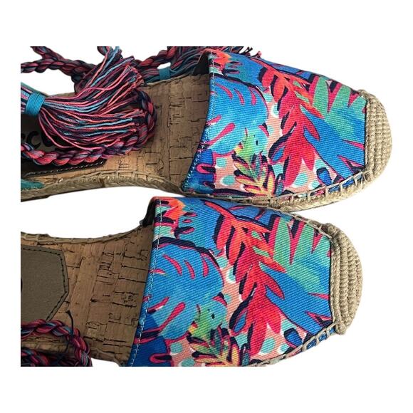 Circus Sam Edelman Lace Up Espadrille Flats Sandals Ballet Tropical 6 - Picture 3 of 10